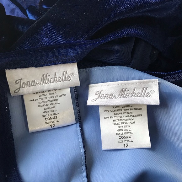 Jona Michelle Blue 2 Pc Fit & Flare Fancy Tulle Dress w/shrug Girl's Size 12 - Picture 9 of 11